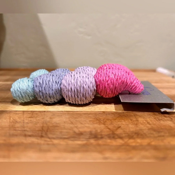 NAKAMOL MADE IN THAILAND Raffia Bead Linear DROP Earrings Brand New With Tags - Picture 7 of 8